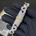 13mm Width 925 Solid Silver Iced Out Hip Hop Jewelry VVS1 Moissanite Cuban Link Chain Bracelet Men