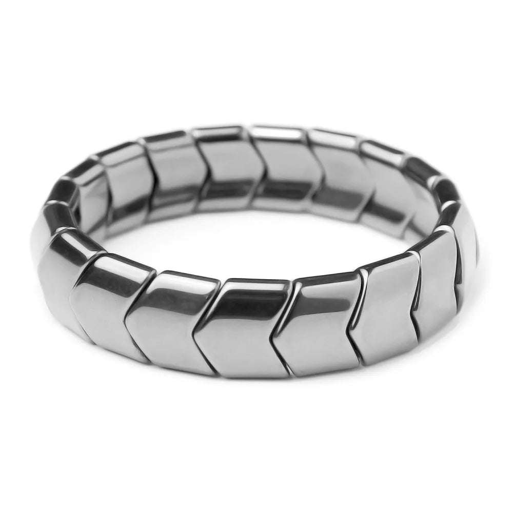 Classical Wave Hematite Energy Bracelets Men Nature High Polish Hematite Magnetic Bracelets for Women New Fashion Energy Jewelry