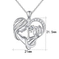 Wholesale Rhodium Sterling Silver S925 Heart Zircon Cubic Pendant Necklace for Women's Engagement Wedding Anniversary Party