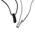 Non-Tarnish Polished Stainless Steel 18K Gold Plated Box Chain Trendy Party Necklace Blank Twisted Vertical Bar Pendant for Men