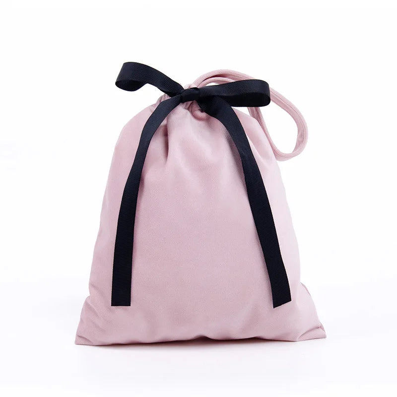 Wholesales Elegant Gift Make up Bags Reusable Lifestyle Velvet Drawstring Storage Dust Bags With Handle
