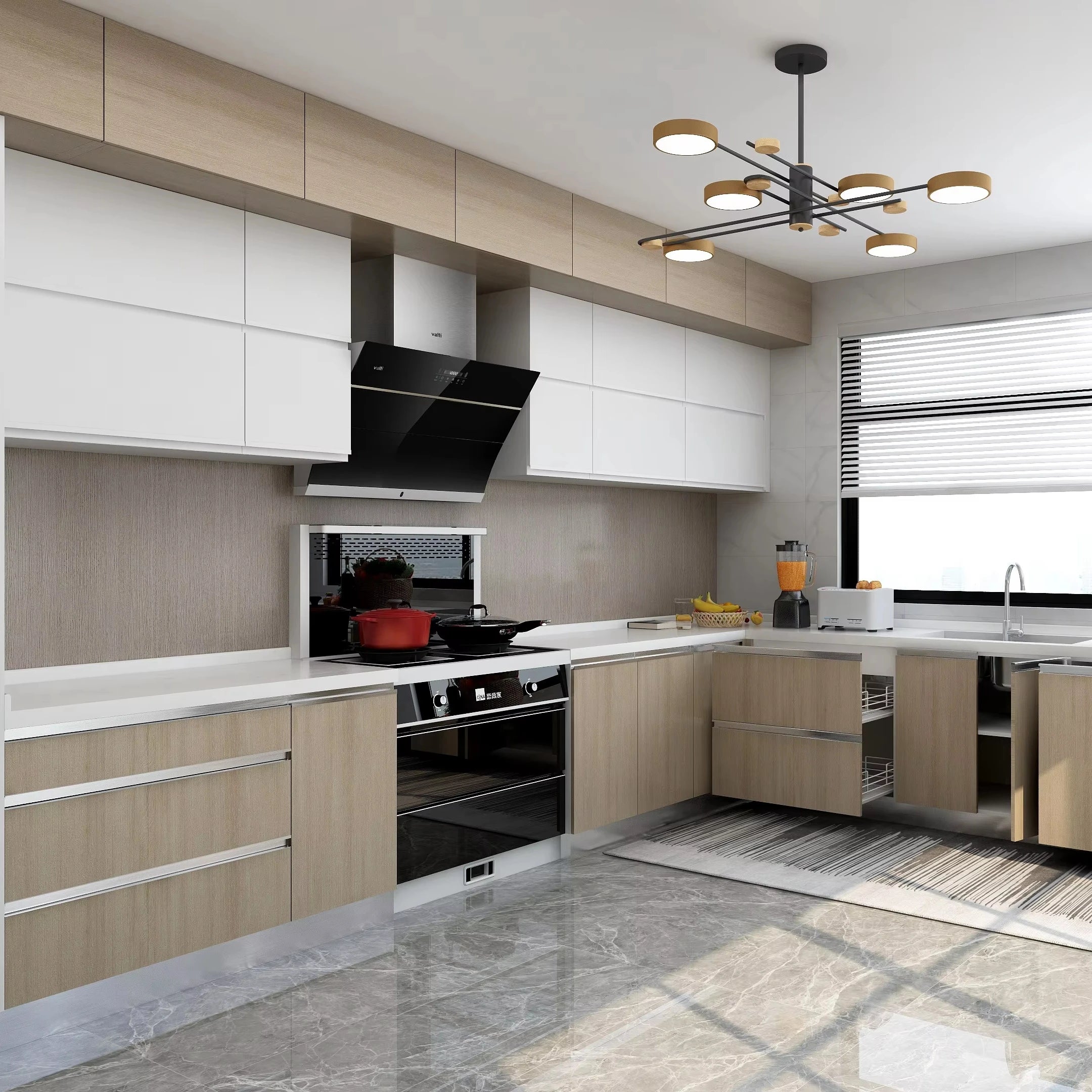 Balom Factory Supplier Hign Quality Kitchen Cabinet Modern Design Melamine Finish Cabinet for Kitchen