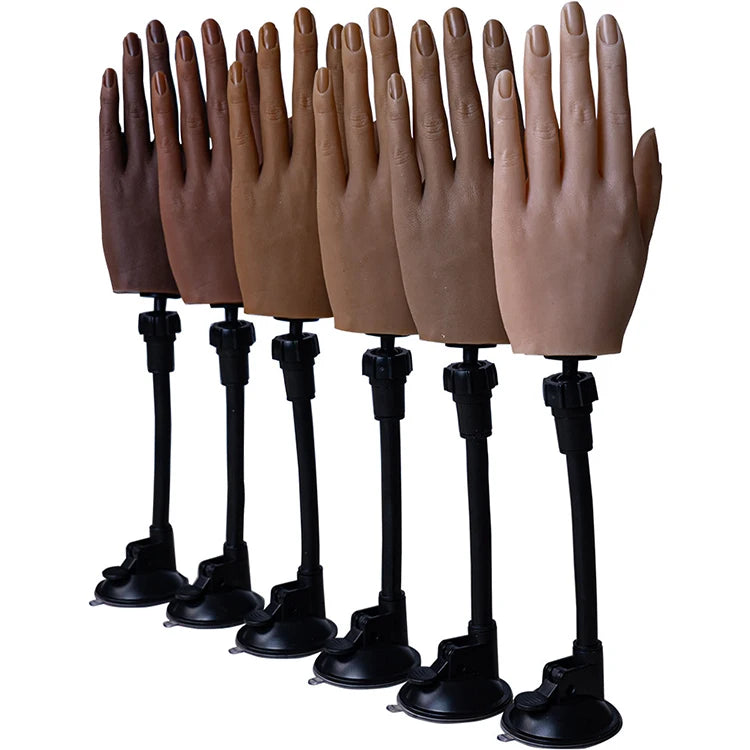 Felice Nail Mannequin Newest Design Silicone Hand Artificial Nails False Finger Flexible Training Model Eco-friendly 6 Colors 10