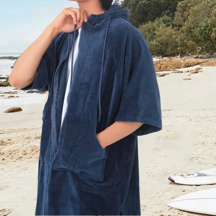Long Sleeve Warm Beach Surf Changing Poncho Robecustom Hooded Change Poncho Towel with Zip