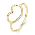 18K Gold 925 Sterling Silver Simple Minimalist Heart Finger Rings for Women Wedding Statement Valentine's Gift Ring SCR641