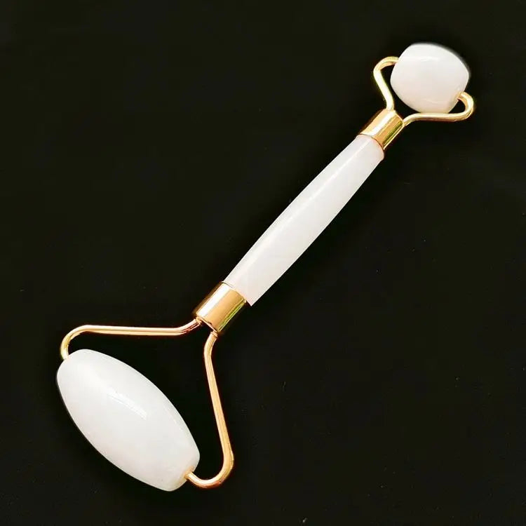 2026 Pink White Jade stone crystal jade Facial beauty face massage roller gua sha set jade roller for face