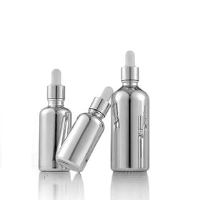 Factory Wholesale Customized Cosmetic Dropper Bottles Gold Silver Glass Packaging Bottle for Cosmetics