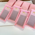 Private Label XL Tray C D CC DD M L Curl Long Stem Premade Volume Eyelash Fans 0.03 0.05mm Thickness Pointy Base Premade Fans