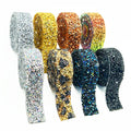 Colorful Self-Adhesive Resin Rhinestone Trim Glitter Crystal Strass Tape Chain Ribbon Sticker Belt Wedding Dress Garment Crafts