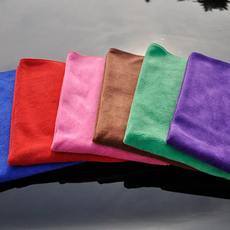 Microfiber Cleaning Cloth Super Absorbent Lint-Free Towel for Car Washing Kitchen Household Cleaning Multi-color Available