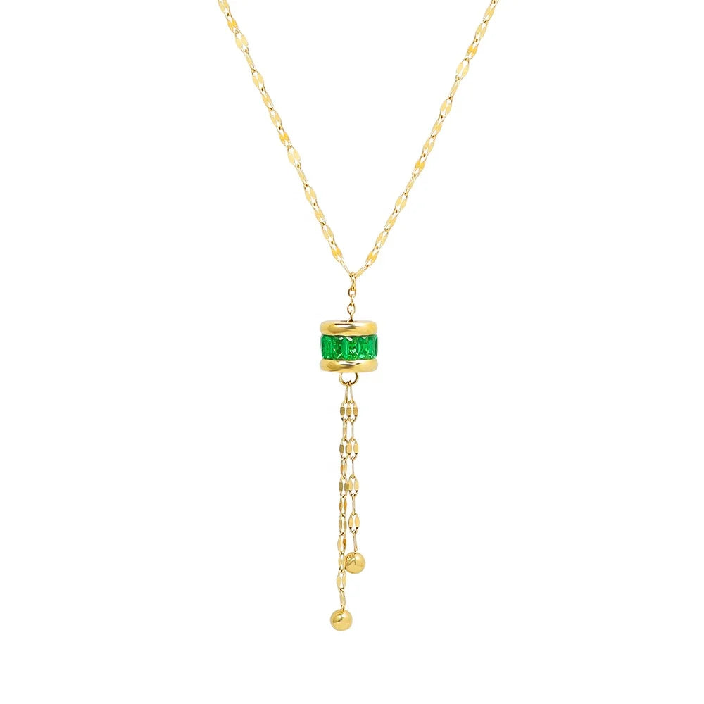 Women's Classic 18K Plated Gold Stainless Steel Geometric Pendant Necklaces