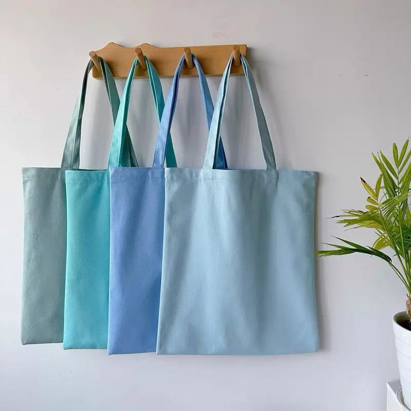 Wholesale Custom Print Logo Reusable Shopping Tote Bag Large Amount Stock Plain White Cotton Canvas with Long Rope Handle Cheap