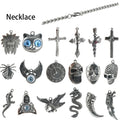 2023 Stainless Steel Snake Skull Cross Pendant Necklace 60cm Wing Hot Selling Vintage Chain for Men Women for Wedding Engagement