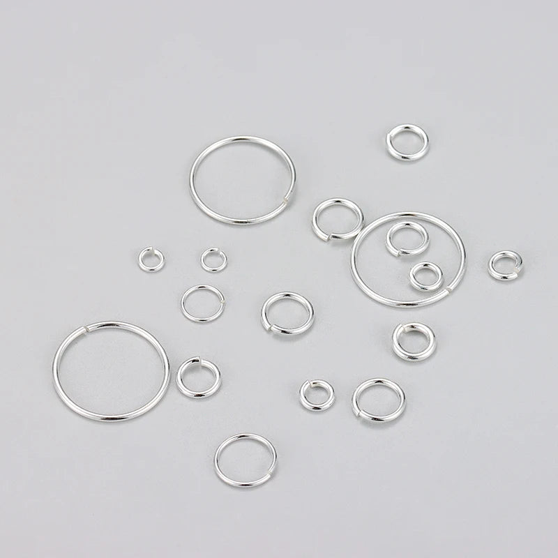Customized Wholesale 925 Sterling Silver Round Open Split Ring Nose Jump Ring Multiple Size for Jewelry Accessories DIY Making