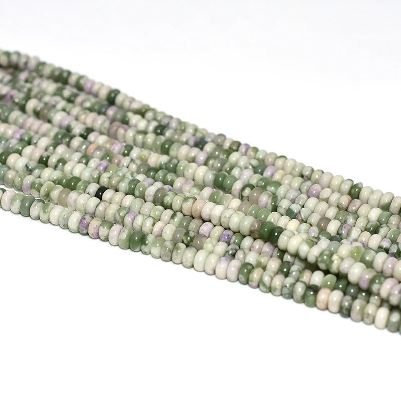 Factory Wholesale Auspicious Jade Abacus Beads 2*4mm Rondelle Spacer Gemstones Beads for Jewelry Making