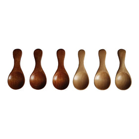 8cm 10g Natural Mini Wooden Tea Spoons Ice Cream Spoon for Children Use Tea Coffee Milk Powder Measuring Spoons