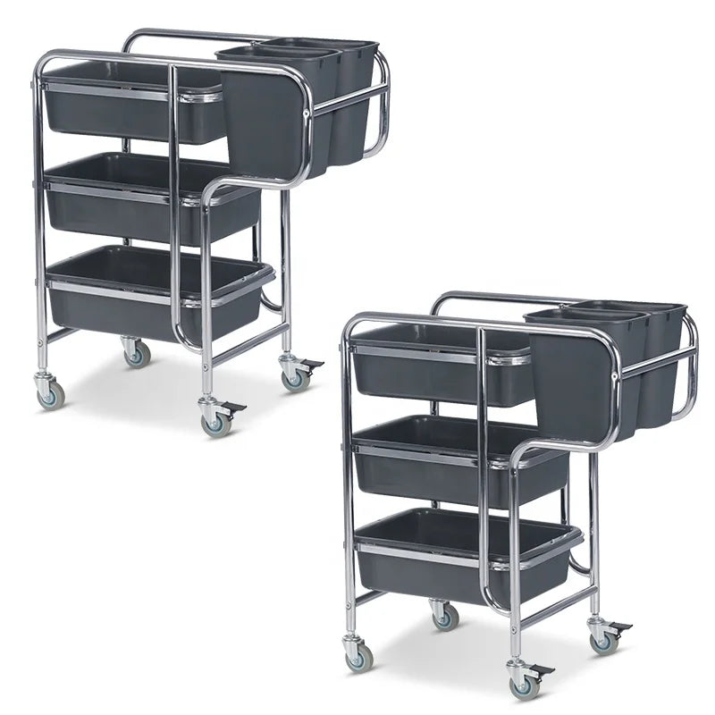 New Plastic Concession Stand Trailer Mini Mobile Food Cart with Fryer Kitchen Sturdy and Durable 4 Rubber Wheels