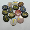 Wholesale Colorful Engrave Inspirational Lettering Oval Polished Healing Stones for Gift