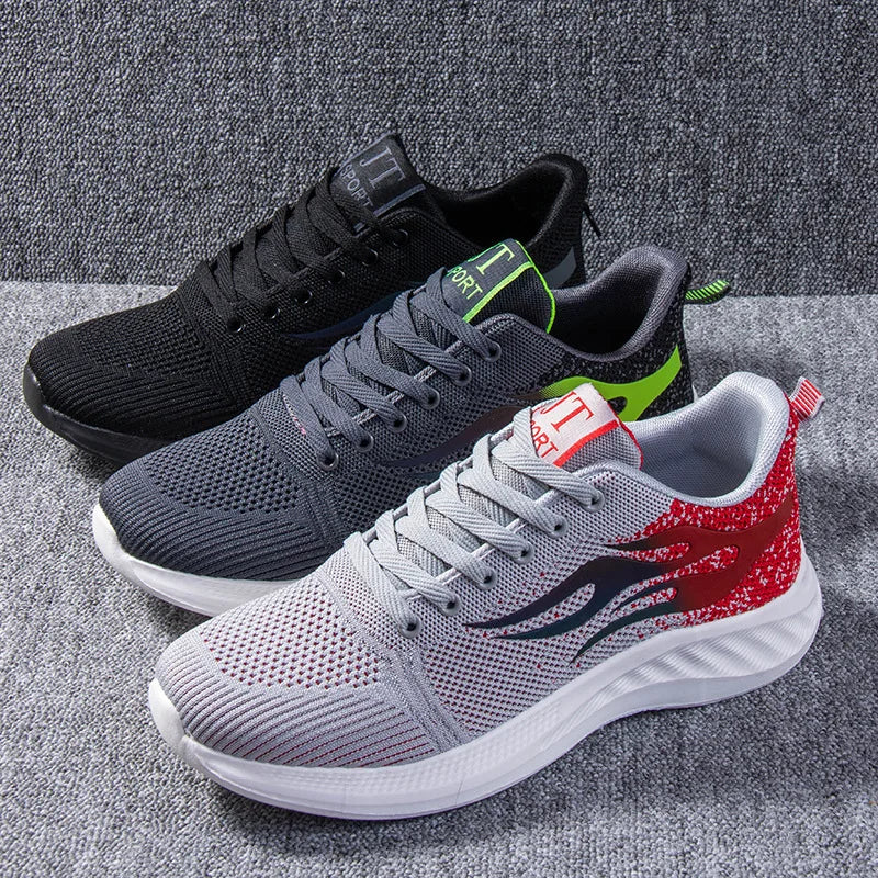 High Cost Performance Non-slip Mesh Knitted Breathable Men Running Sneakers