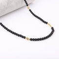 New Design High Quality 6mm Natural Stone Matte Onyx Stainless Steel Beads CZ Ball Handmade Long Men Necklace