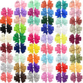 FanYue 2022 Hair Clips Wholesale Good Quality 53 Colors 3 Inches Pure Color Ribbed Band Hair Bow Clip for Girls and Babies