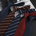Business 8cm Silk Neck Tie Silk Executive Casual Dress Wide Stripe Solid Color Suit Accessories Men Neck Ties