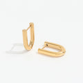 Simple 18k PVD Gold Plated U Shape Stainless Steel Hoop Earrings for Women