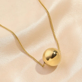 Cross-border Fashion New Titanium Steel Necklace Gold Bead Necklace Collarbone Chain Stainless Steel Jewelry