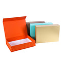 Medium Size Orange Luxury Hard Box Packaging Custom Logo Rose Gold Present Gift Boxes Lids Sponge Matt Lamination UV Coating