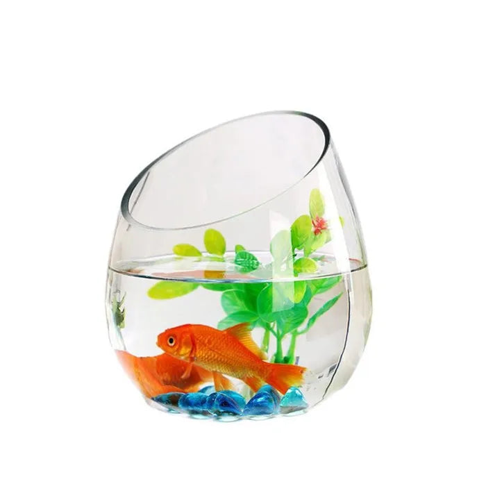 Clear Slant Cut Bowl Plant Terrarium Glass Planter Small Glass Flower Vases for Indoor Water Plant