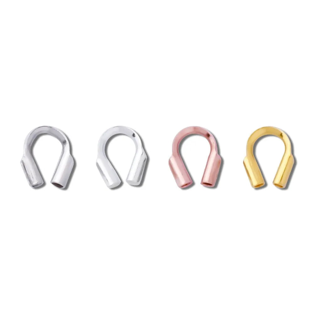Good Quality Sterling Silver 925 Wire Protector Cable Thimbles Clasps Connector for Making Jewellery Accessories Supplies
