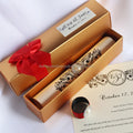 Custom Printed Royal Luxury Wedding Scroll Invitation Handmade Paper Crafts with Elegant Ribbon Bow and Presentation Paper Box