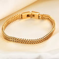 Hip-hop Chain & Link Bracelet Stainless Steel Plated Gold Chain Unisex Fashion Personality Hand 19 21cm Bracelet