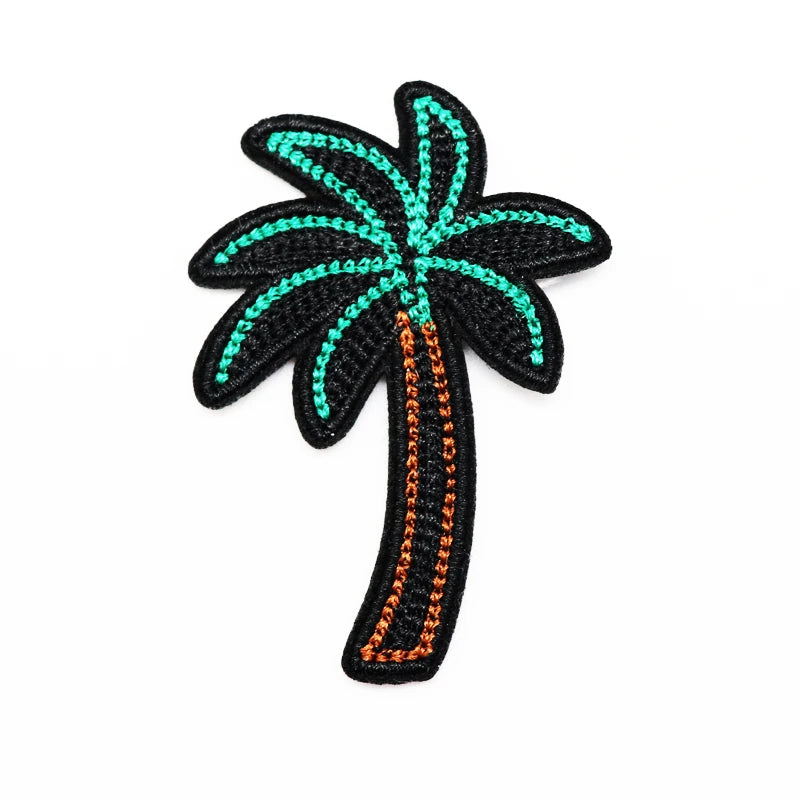 Customizable 3D Coconut Tree Sew on Embroidery Patches Popular Fashion Accessory for Clothes Personalized With OEM Number