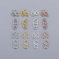 Wholesale Silver S W Shape Bracelet Necklace Clasp 925 Sterling Silver Jewelry Making Clasp