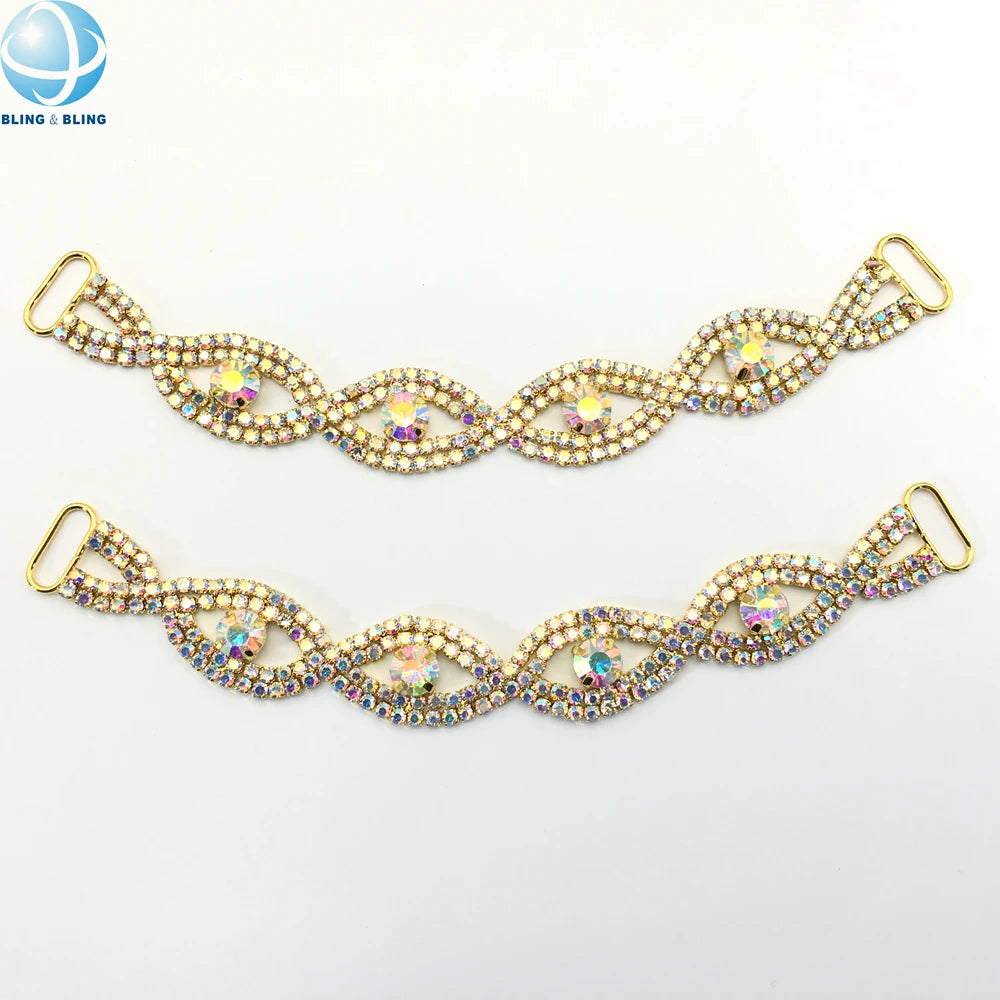 16.3 CM Crystal Chain Buckle Rhinestone Bikini Connector for Women Luxury Summer Two Pieces Bikini Beachwear Swimsuit Accessory
