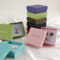 PUPPYSEW Wholesale 9*9*3cm Lid Box White Cardboard Jewelry Box With Foam Inside  Necklace Bracelet Ring Earring Box With logo