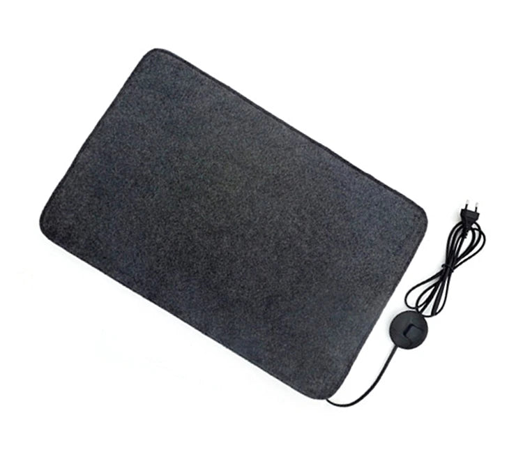 Energy Saving Heated Floor Mat - Electric Foot Warmer Carpet Also  Can Be a Shoe Dryer Anthracite Grey Cozy Home Comfort