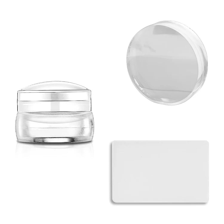 Manicure Salon Mini Nail Art Stamper Template Transfer Clear Silicone Nail Stamper