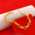 Dubai Jewelry Love Watch Chain Bracelet Plated New Full Peach Heart Ladies Gold Platedbracelet