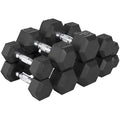 Professional 40 kg Cast Iron Chrome Handle Hex Dumbbell Set for Fitness Training and Home Use