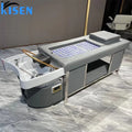 Kisen Salon Spa Moxibustion Shampoo Table Hair Washing Massage Chair Pedicure Shampoo Bed With Water Circulation for Beauty Shop