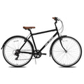 JOYKIE 700C 7 Speed Black Vintage Retro Urban Bicycle City Bike