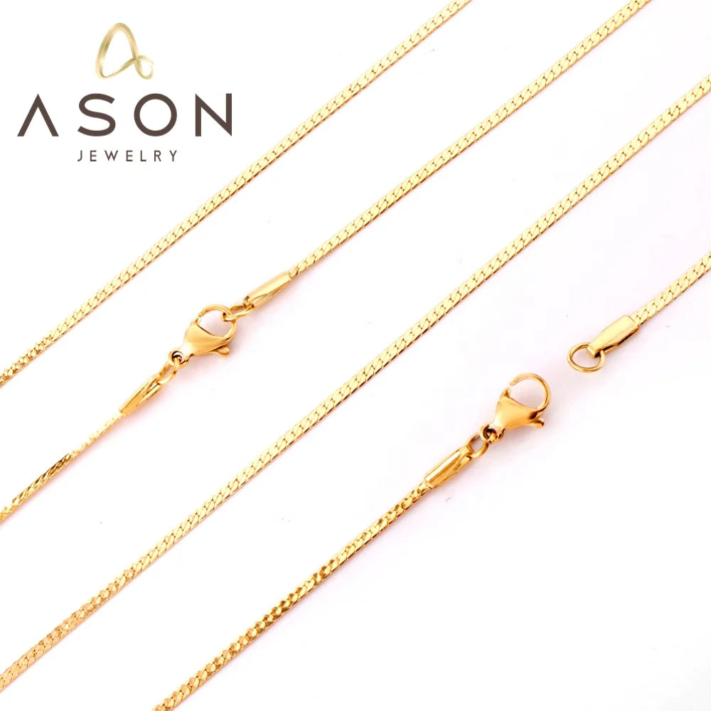 Ason Women Fashion Design Stainless Steel Necklace Chain Men Cheap Jewelry Plane Golden Dragon Chain Necklace