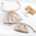 Customizable Different Sizes Logo Packaging Leather Drawstring Cosmetic Pouch Beige Luxury Makeup Gift Jewelry Leather Bag