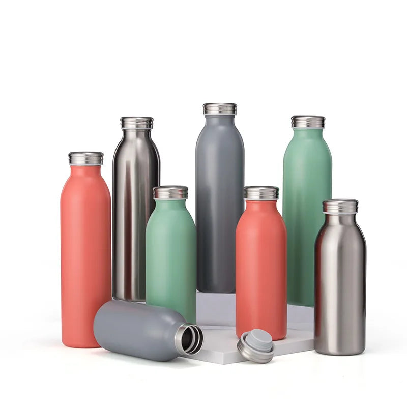 Customizable Double-Layer Stainless Steel Thermos Cup Outdoor Portable Vacuum Sports Milk Bottle Logo for Coffee Simple Milk