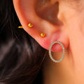 VIANRLA Stainless Steel Oval CZ Anti Tarnish  Earrings Customized Women Jewelry