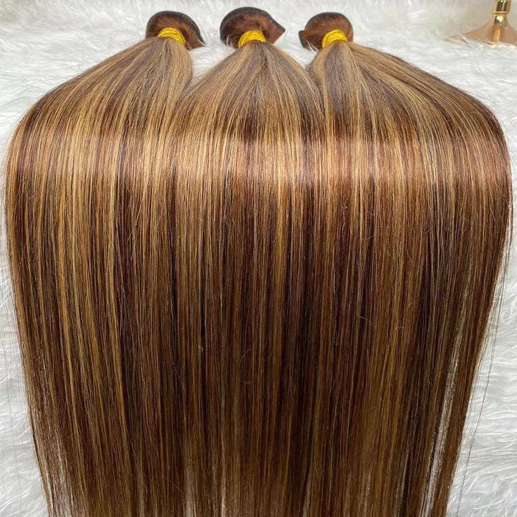 Wholesale Price Human Hair Extensions Top Grade Highlight Color Longer Hair Bundles