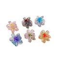 Girls Fashion 4cm Daisy Floral Hair Accessories Clamp Glitter Summer Fresh clear Cute Claw Clips Small Mini Flower Hair Claw