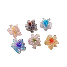 Girls Fashion 4cm Daisy Floral Hair Accessories Clamp Glitter Summer Fresh clear Cute Claw Clips Small Mini Flower Hair Claw